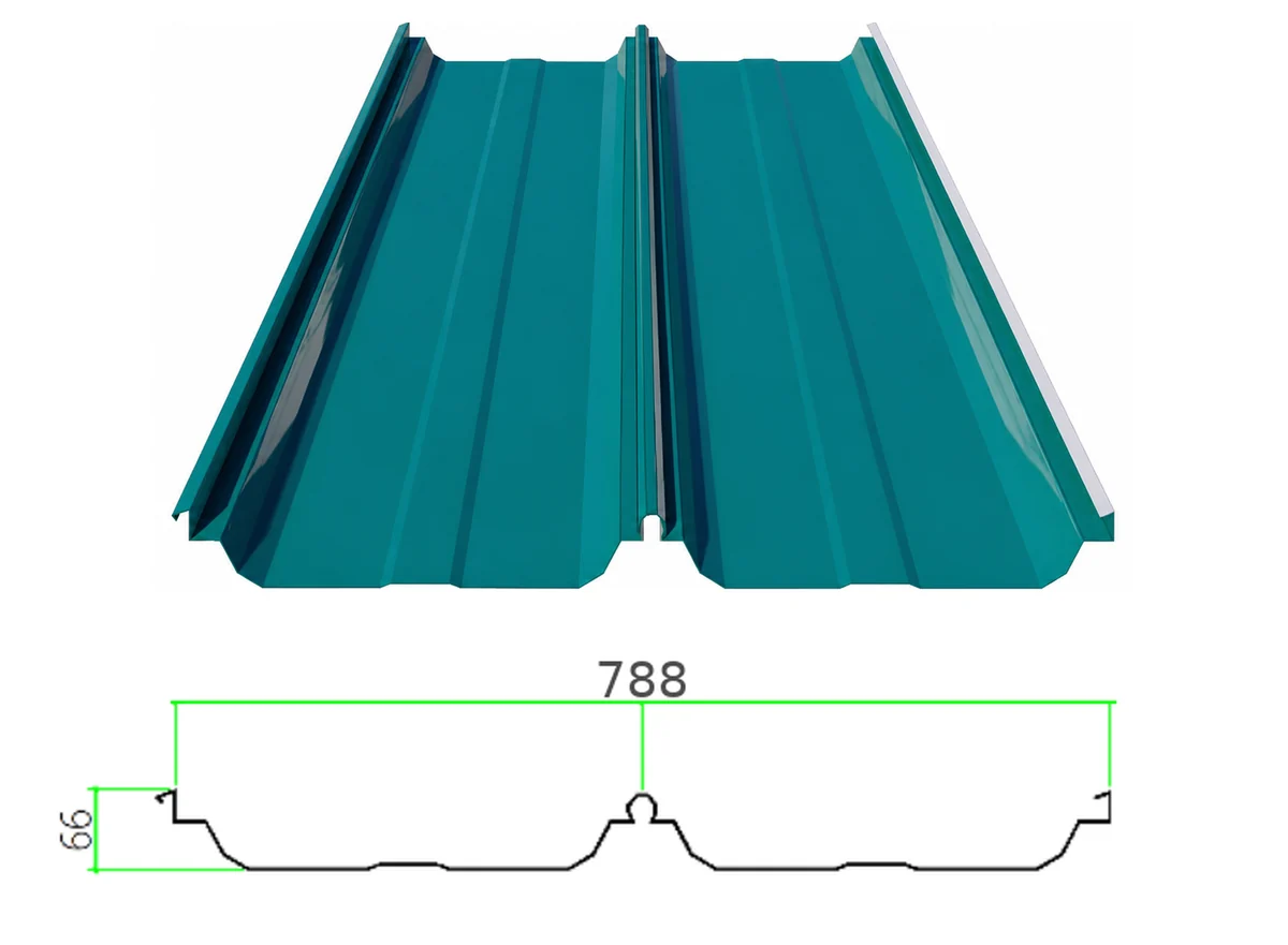 PS-66-394-788 profiled steel sheet with dimensioned cross-section