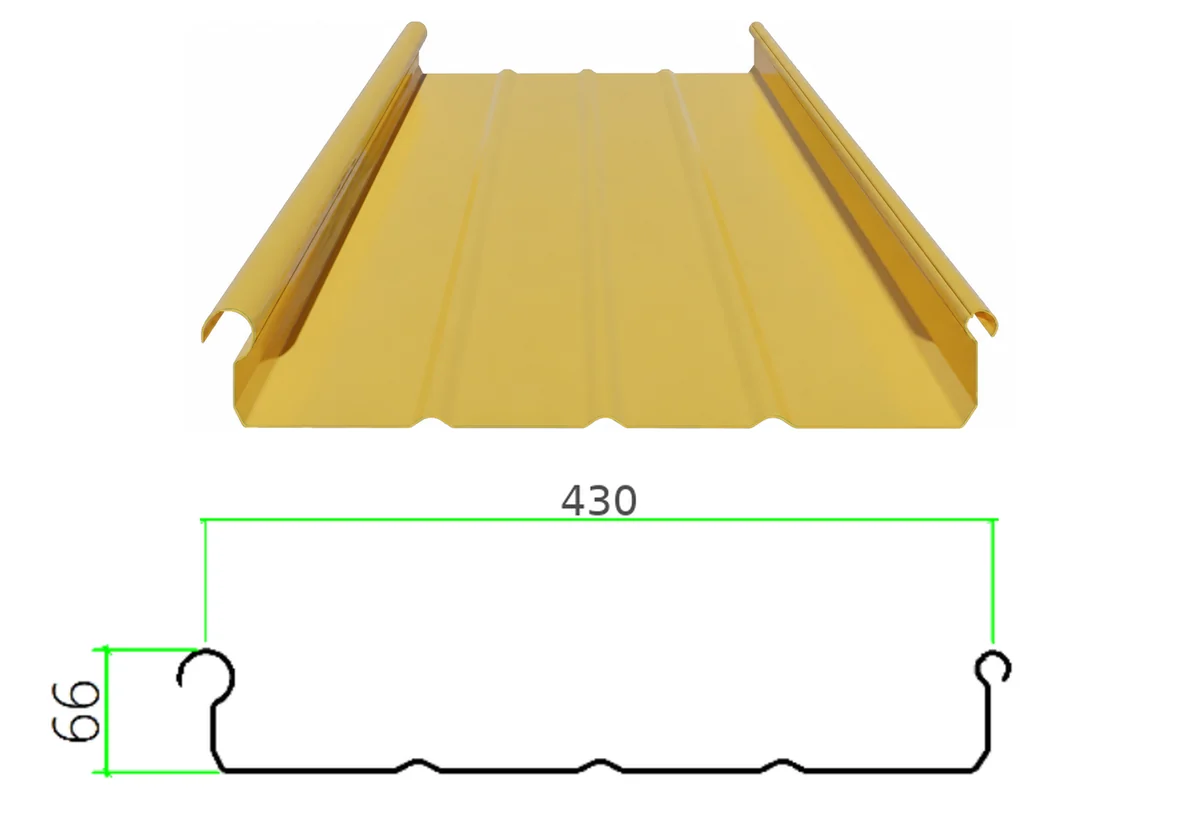 PS-66-430 profiled steel sheet with dimensioned cross-section