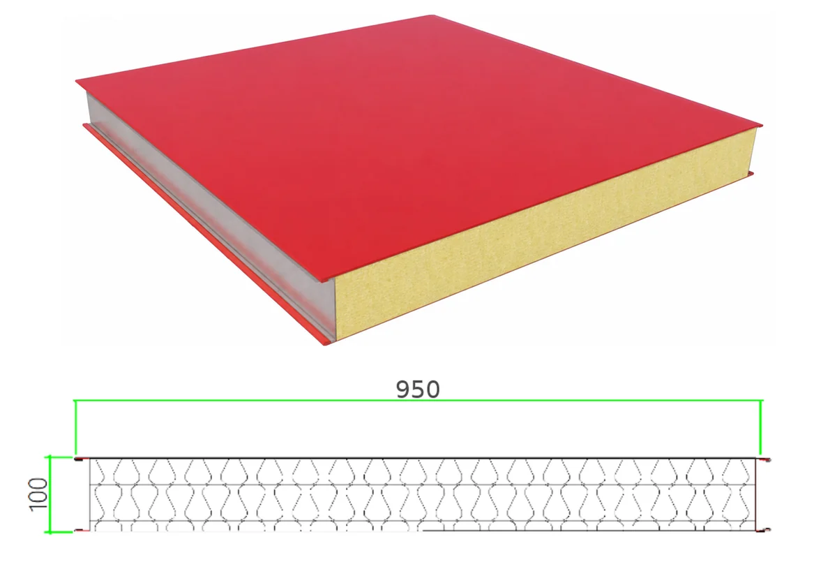 PSW-100-950-Composite profiled steel sheet with dimensioned cross-section