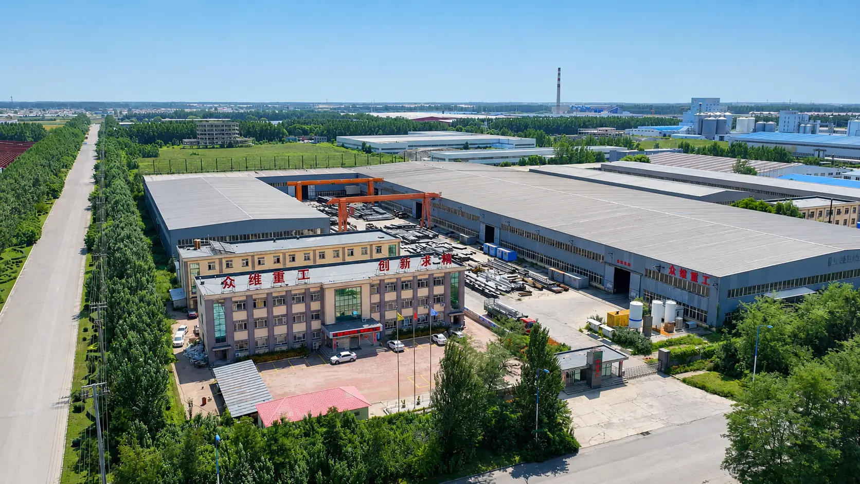 Aerial view of Zhongwei Steel Structure factory in Shenyang, China