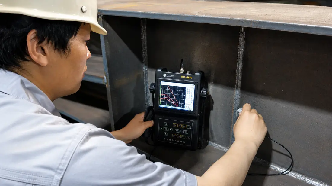 Ultrasonic weld testing and dimensional inspection