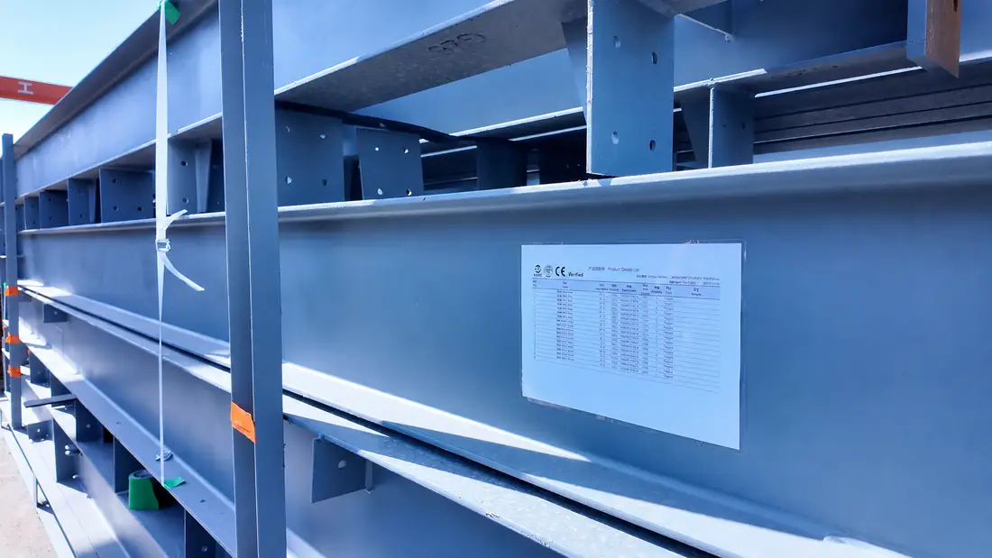 CE verified product details list attached to steel members